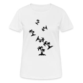 palme insel symbol - Frauen T-Shirt atmungsaktiv - Weiß - Vorne - AI Model Female 172 dark (172cm)