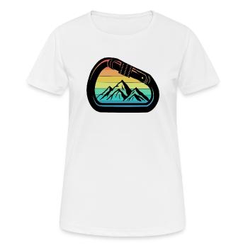 Montagne avec mousqueton Motif d’escalade - T-shirt respirant Femme - blanc - Devant - AI Model Female 172 dark (172cm)