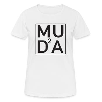 MUDA² - Witziges Muttertag-Shirt - Frauen T-Shirt atmungsaktiv - Weiß - Vorne - AI Model Female 172 dark (172cm)