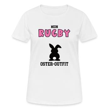 Rugby Oster Outfit Ostergeschenk Rugbyspielerin - Frauen T-Shirt atmungsaktiv - Weiß - Vorne - AI Model Female 172 dark (172cm)