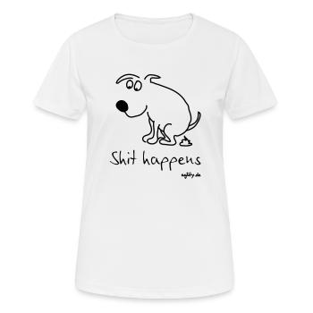 Shit happens - Frauen T-Shirt atmungsaktiv - Weiß - Vorne - AI Model Female 172 dark (172cm)