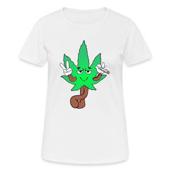 Der Bloom - Weed Cannabis Stoned Hanf Marihuana - Frauen T-Shirt atmungsaktiv - Weiß - Vorne - AI Model Female 172 dark (172cm)