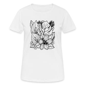 Blumen - Frauen T-Shirt atmungsaktiv - Weiß - Vorne - AI Model Female 172 dark (172cm)