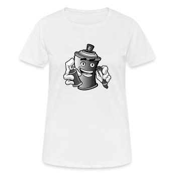Graffiti Aérosol Sprayer Shirt - T-shirt respirant Femme - blanc - Devant - AI Model Female 172 dark (172cm)