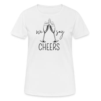 Nous disons santé - T-shirt respirant Femme - blanc - Devant - AI Model Female 172 dark (172cm)