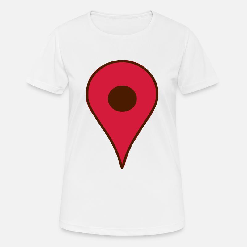 Maps Pin Route Map Gift Idea - Women's Breathable T-Shirt - white