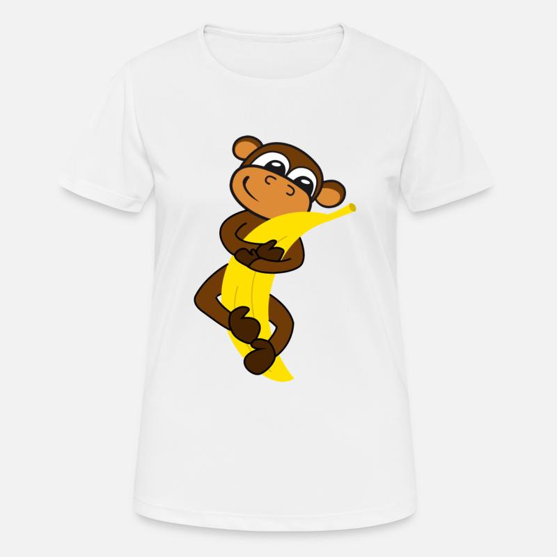 Monkey with banana - Women's Breathable T-Shirt - white