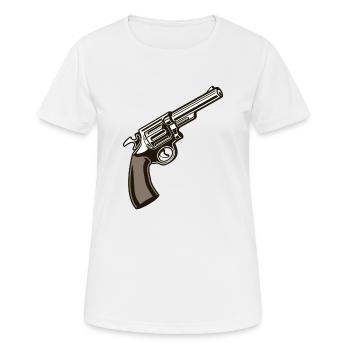 Revolver pistolet pistolet arme arme - T-shirt respirant Femme - blanc - Devant - AI Model Female 172 dark (172cm)