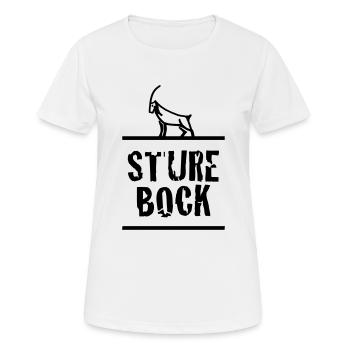 Sture Bock | Schweiz | Schweizerdeutsch | Outdoor - Frauen T-Shirt atmungsaktiv - Weiß - Vorne - AI Model Female 172 dark (172cm)