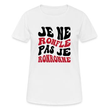 Je ne ronfle pas je ronronne - T-shirt respirant Femme - blanc - Devant - AI Model Female 172 dark (172cm)