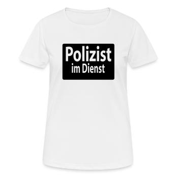 Policier - T-shirt respirant Femme - blanc - Devant - AI Model Female 172 dark (172cm)