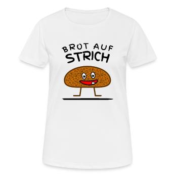 BROT AUF STRICH - Frauen T-Shirt atmungsaktiv - Weiß - Vorne - AI Model Female 172 dark (172cm)