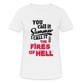 Vous appelez cela l'été, cadeau de vague de chaleur - T-shirt respirant Femme - blanc - Devant - AI Model Female 172 dark (172cm)