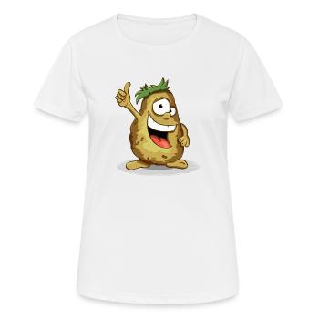 "Mahlzeit" - Frauen T-Shirt atmungsaktiv - Weiß - Vorne - AI Model Female 172 dark (172cm)