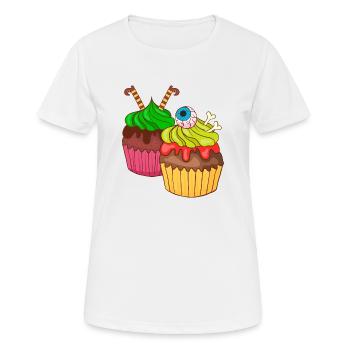Halloween cupcake muffin cake baking sweets - Women's Breathable T-Shirt - white - Front - AI Model Female 172 dark (172cm)
