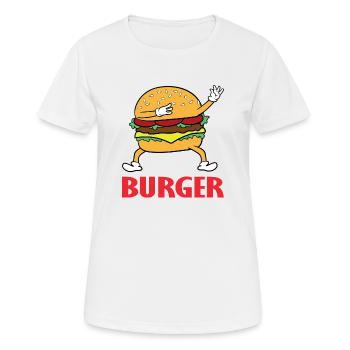 Dabbing Dab Burger Hamburger Cheeseburger Imbiss - Frauen T-Shirt atmungsaktiv - Weiß - Vorne - AI Model Female 172 dark (172cm)