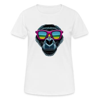 cool gorilla - Women's Breathable T-Shirt - white - Front - AI Model Female 172 dark (172cm)