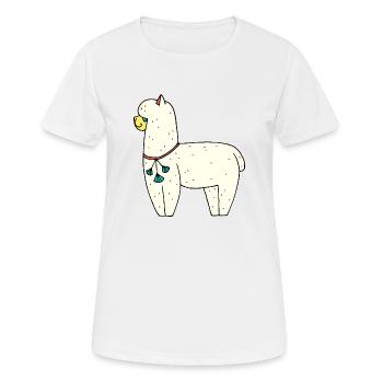 Alpaka - Frauen T-Shirt atmungsaktiv - Weiß - Vorne - AI Model Female 172 dark (172cm)