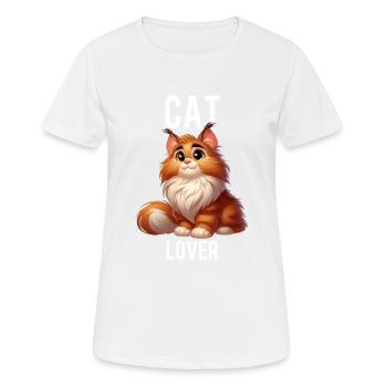 cat lover - T-shirt respirant Femme - blanc - Devant - AI Model Female 172 dark (172cm)