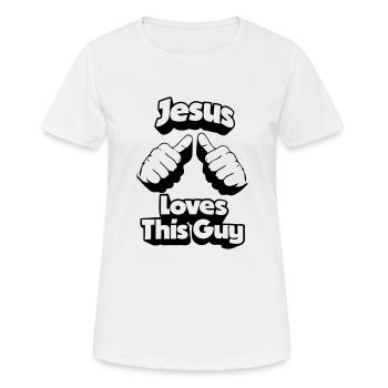 Jesus loves This Guy - Women's Breathable T-Shirt - white - Front - AI Model Female 172 dark (172cm)