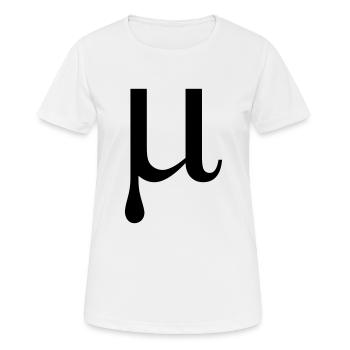 Lettre de l'alphabet grec Mu - T-shirt respirant Femme - blanc - Devant - AI Model Female 172 dark (172cm)