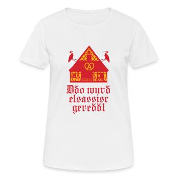 Drapeau Alsace - T-shirt respirant Femme - blanc - Devant - AI Model Female 172 dark (172cm)