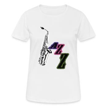 Jazz - Frauen T-Shirt atmungsaktiv - Weiß - Vorne - AI Model Female 172 dark (172cm)