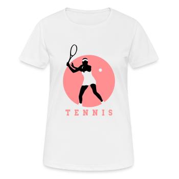 tennisspielerin_01_a_2c - Frauen T-Shirt atmungsaktiv - Weiß - Vorne - AI Model Female 172 dark (172cm)