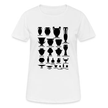 Antike Vasen mit Beschriftung - Frauen T-Shirt atmungsaktiv - Weiß - Vorne - AI Model Female 172 dark (172cm)