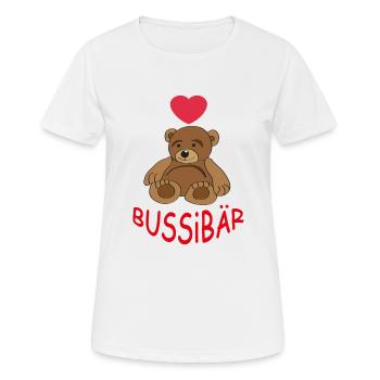 Bussi Baer - Frauen T-Shirt atmungsaktiv - Weiß - Vorne - AI Model Female 172 dark (172cm)