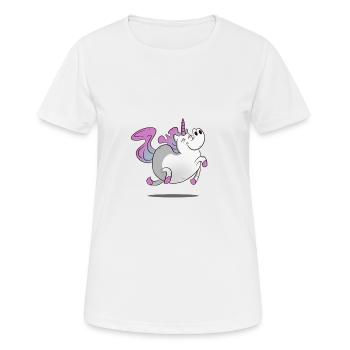 Unicorn / Unicorn - fat and happy - Women's Breathable T-Shirt - white - Front - AI Model Female 172 dark (172cm)