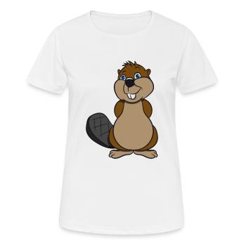 Beaver sweet doux bois effronté barrage eau forêt des animaux - T-shirt respirant Femme - blanc - Devant - AI Model Female 172 dark (172cm)