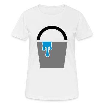 Seau - seau d'eau - T-shirt respirant Femme - blanc - Devant - AI Model Female 172 dark (172cm)