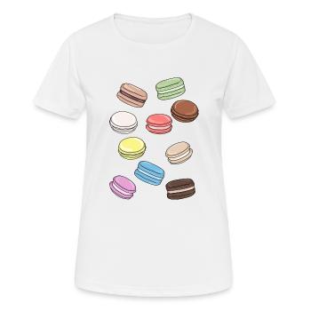 Bunte Macarons süße Versuchung - Frauen T-Shirt atmungsaktiv - Weiß - Vorne - AI Model Female 172 dark (172cm)