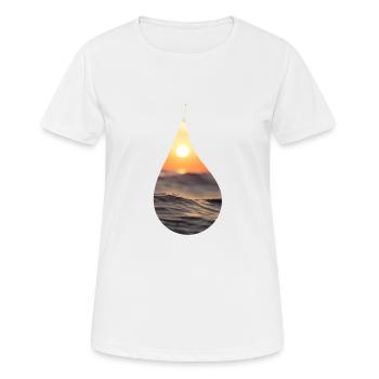 Goutte dans l'océan - T-shirt respirant Femme - blanc - Devant - AI Model Female 172 dark (172cm)