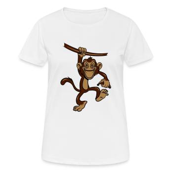affe Liane banane - T-shirt respirant Femme - blanc - Devant - AI Model Female 172 dark (172cm)