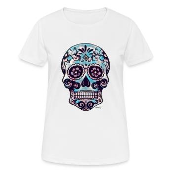 Crâne de sucre - T-shirt respirant Femme - blanc - Devant - AI Model Female 172 dark (172cm)