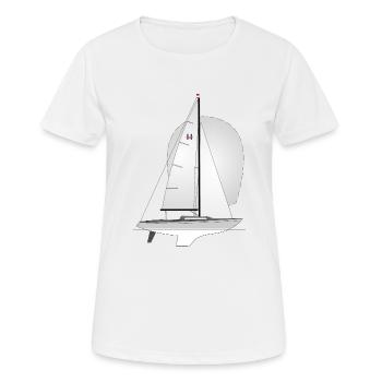 H Déchirure du bateau - T-shirt respirant Femme - blanc - Devant - AI Model Female 172 dark (172cm)