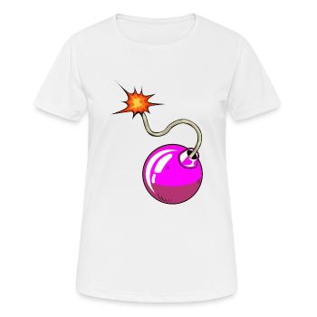 bombe meche dessin flamme - T-shirt respirant Femme - blanc - Devant - AI Model Female 172 dark (172cm)