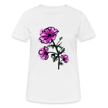 Cosmos de fleur de naissance d’octobre - T-shirt respirant Femme - blanc - Devant - AI Model Female 172 dark (172cm)