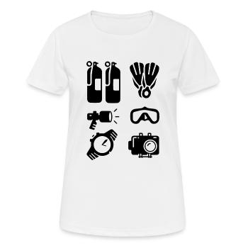 Diving Dive Dive - Women's Breathable T-Shirt - white - Front - AI Model Female 172 dark (172cm)