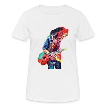 Demon Guitarist - Women's Breathable T-Shirt - white - Front - AI Model Female 172 dark (172cm)