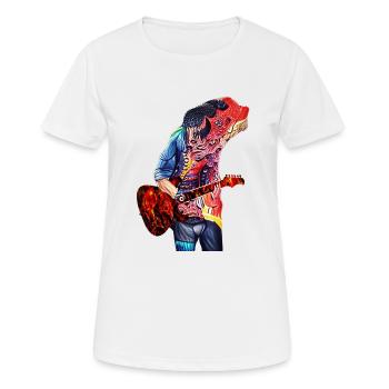 Demonic guitarist - Women's Breathable T-Shirt - white - Front - AI Model Female 172 dark (172cm)