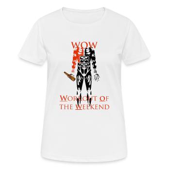 Workout Of the Weekend - Women's Breathable T-Shirt - white - Front - AI Model Female 172 dark (172cm)