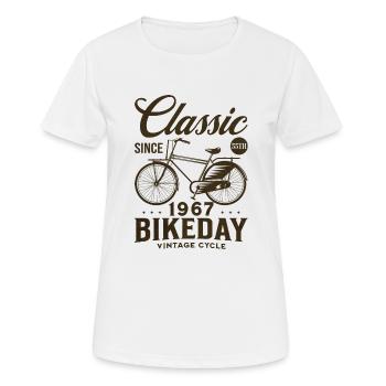 Radfahrer 1967 Fahrrad 55 Jahre - Frauen T-Shirt atmungsaktiv - Weiß - Vorne - AI Model Female 172 dark (172cm)