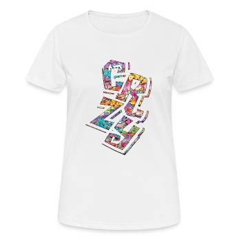 visage fou visage heureux dessin animé visage heureux dessin animé - T-shirt respirant Femme - blanc - Devant - AI Model Female 172 dark (172cm)