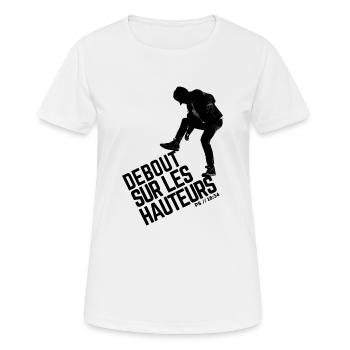 Debout sur les hauteurs - Ps/18:34 - T-shirt respirant Femme - blanc - Devant - AI Model Female 172 dark (172cm)