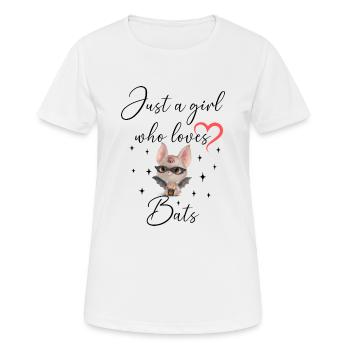 Frau Mädchen Liebe Herz Fledermaus Halloween - Frauen T-Shirt atmungsaktiv - Weiß - Vorne - AI Model Female 172 dark (172cm)