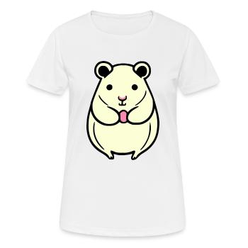 Hamster mignon animal rongeur animaux drôle animal 2 - T-shirt respirant Femme - blanc - Devant - AI Model Female 172 dark (172cm)