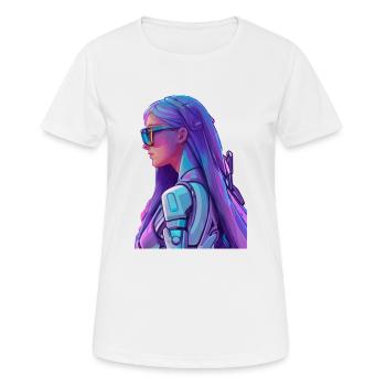 Space Fighter - Frauen T-Shirt atmungsaktiv - Weiß - Vorne - AI Model Female 172 dark (172cm)